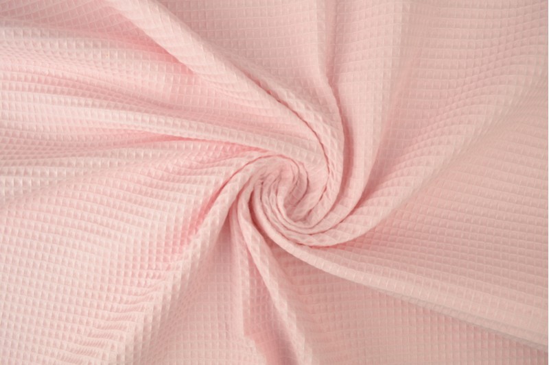 Gaufrette tissu rose bébé