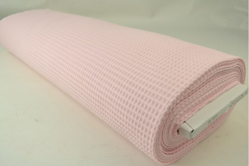Gaufrette tissu rose bébé, rouleau