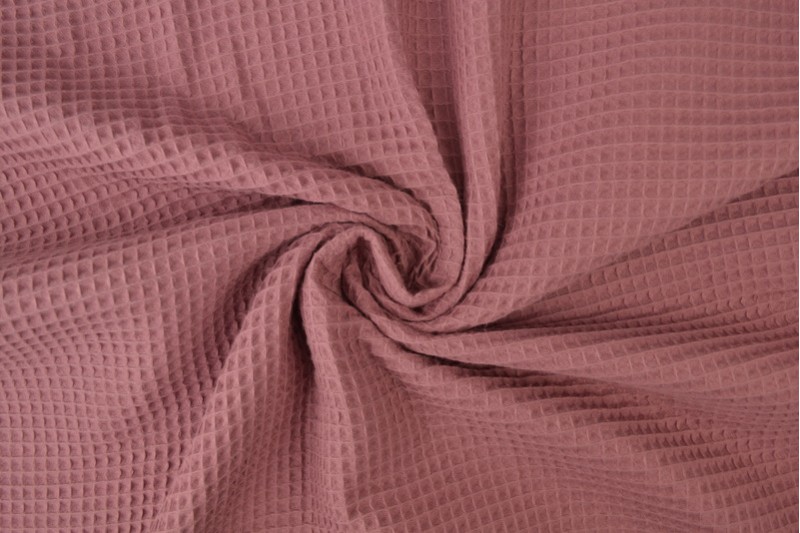 Gaufrette tissu vieux rose foncé