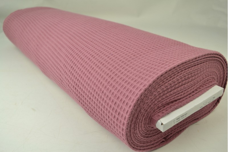 Gaufrette tissu vieux rose foncé, rouleau