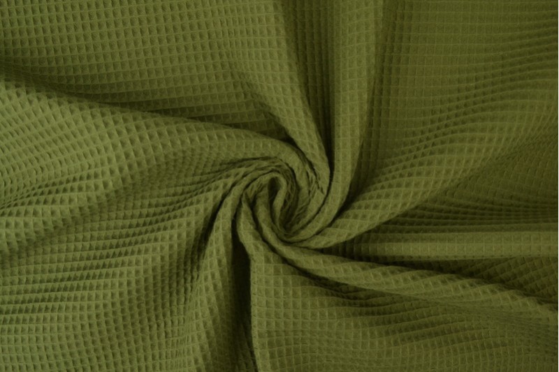 Gaufrette tissu vert mousse