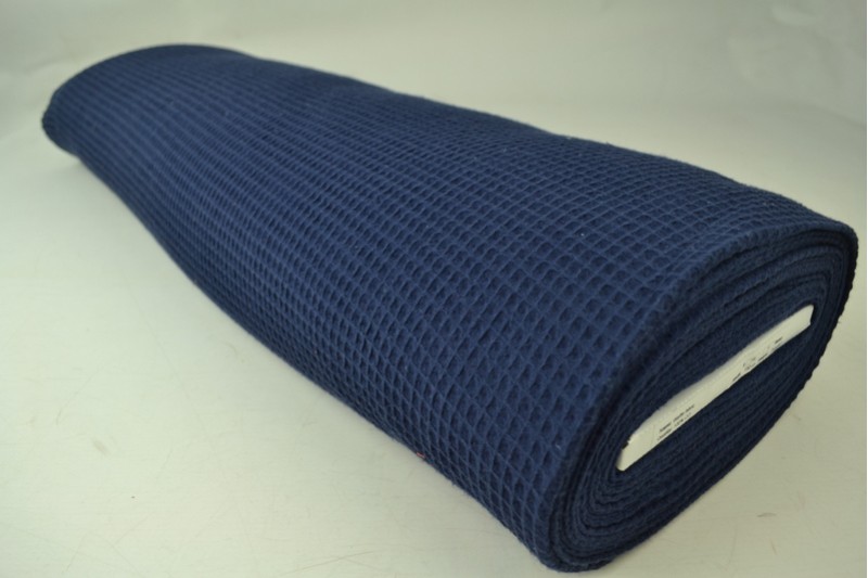 Gaufrette tissu marine, rouleau