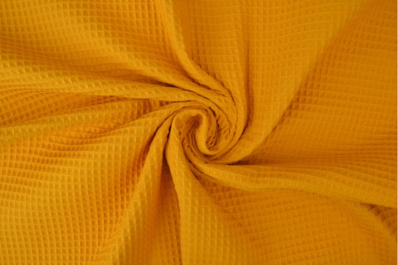 Gaufrette tissu jaune ocre