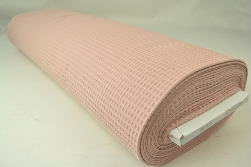 Gaufrette tissu vieux rose, rouleau
