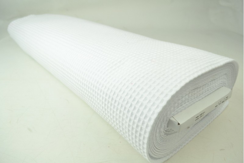 Gaufrette tissu blanc, rouleau