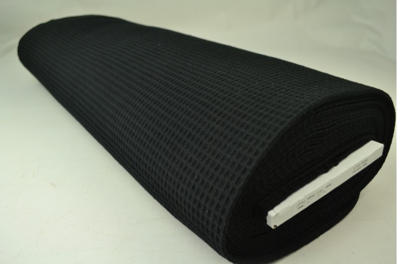Gaufrette tissu noir, rouleau